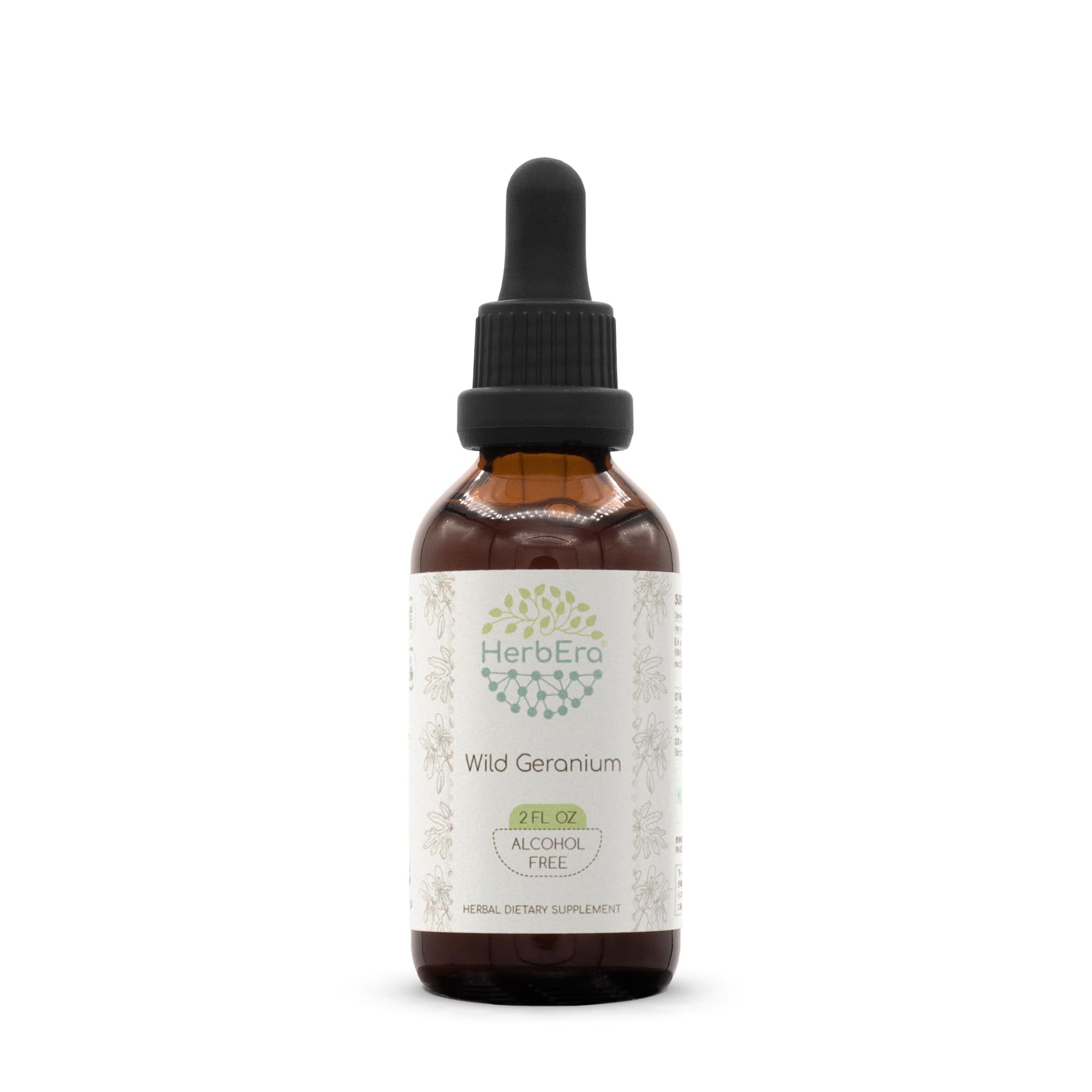 Wild Geranium B60 tincture bottle with dropper, 2 fl oz