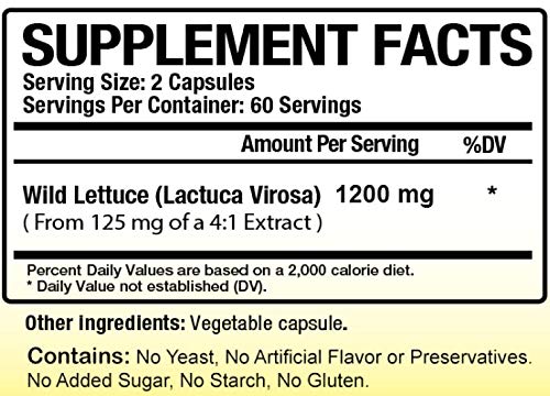 Wild Lettuce Extract 1200 mg bottle