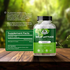 Bottle of Wild Lettuce Extract Tablets 10X (30 tablets) by Amazing Botanicals
