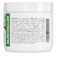 Wild Naturals ingredients label highlights premium ingredients for moisture retention