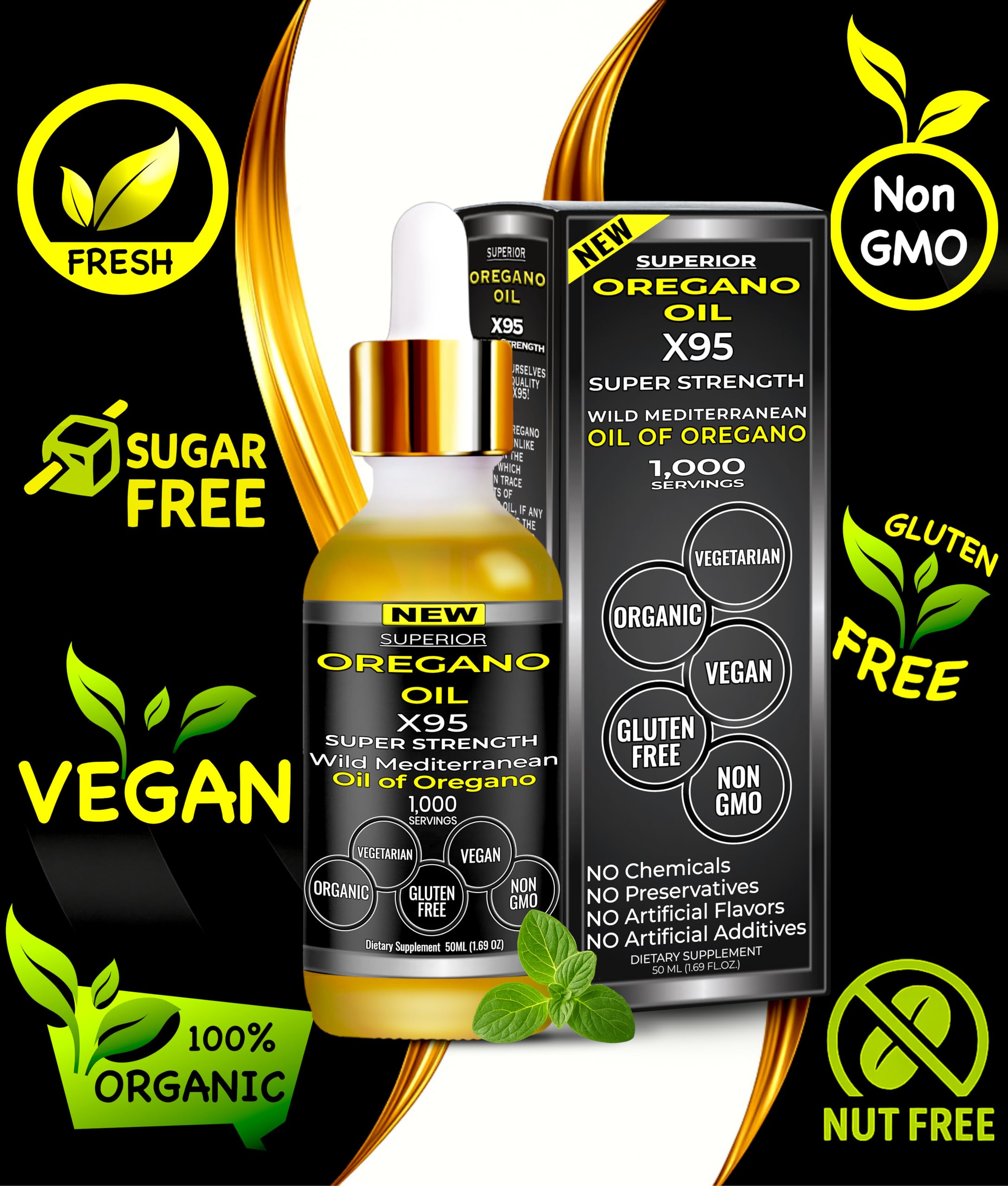 Wild Mediterranean oregano oil with 9X carvacrol