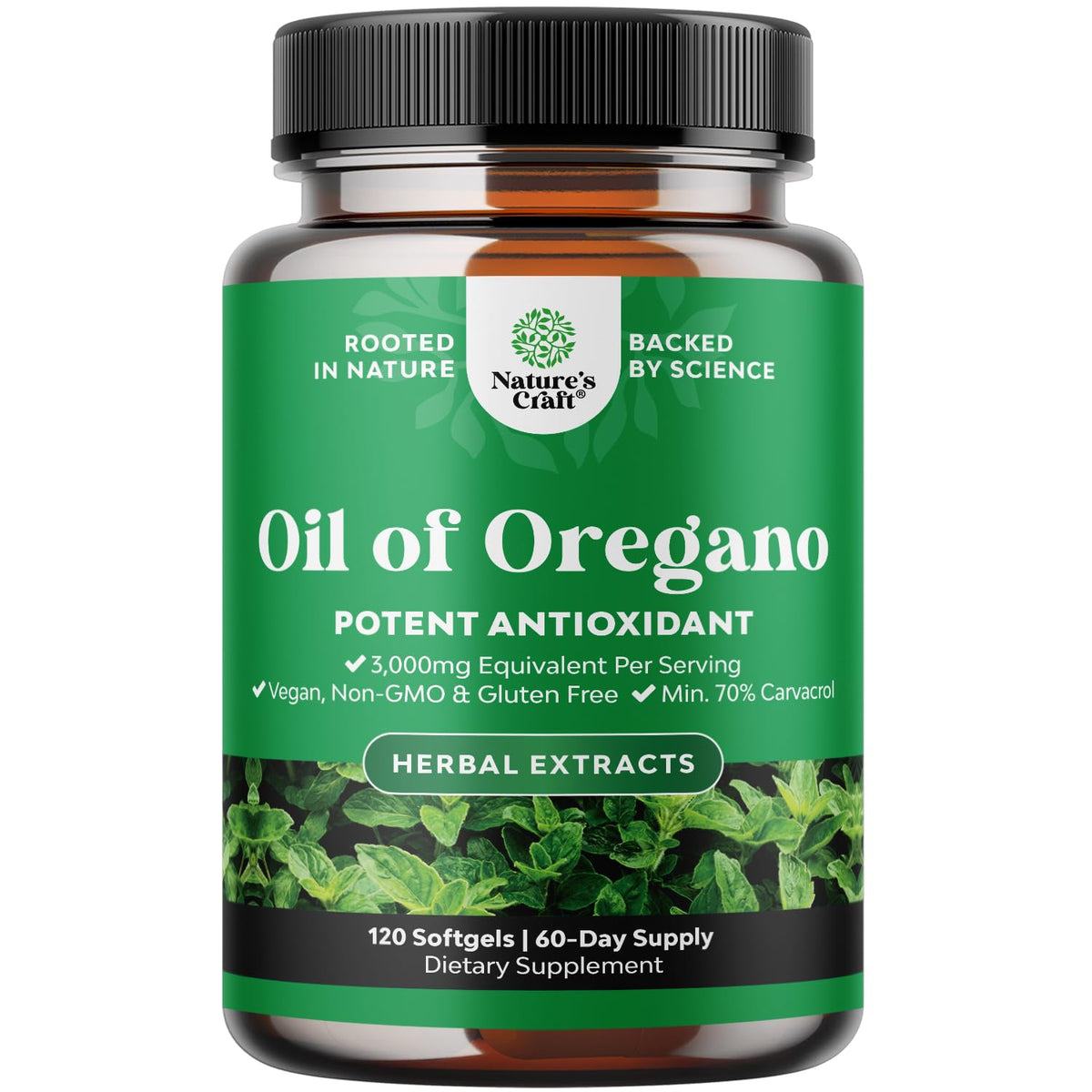 Wild oregano oil softgels bottle - hero image