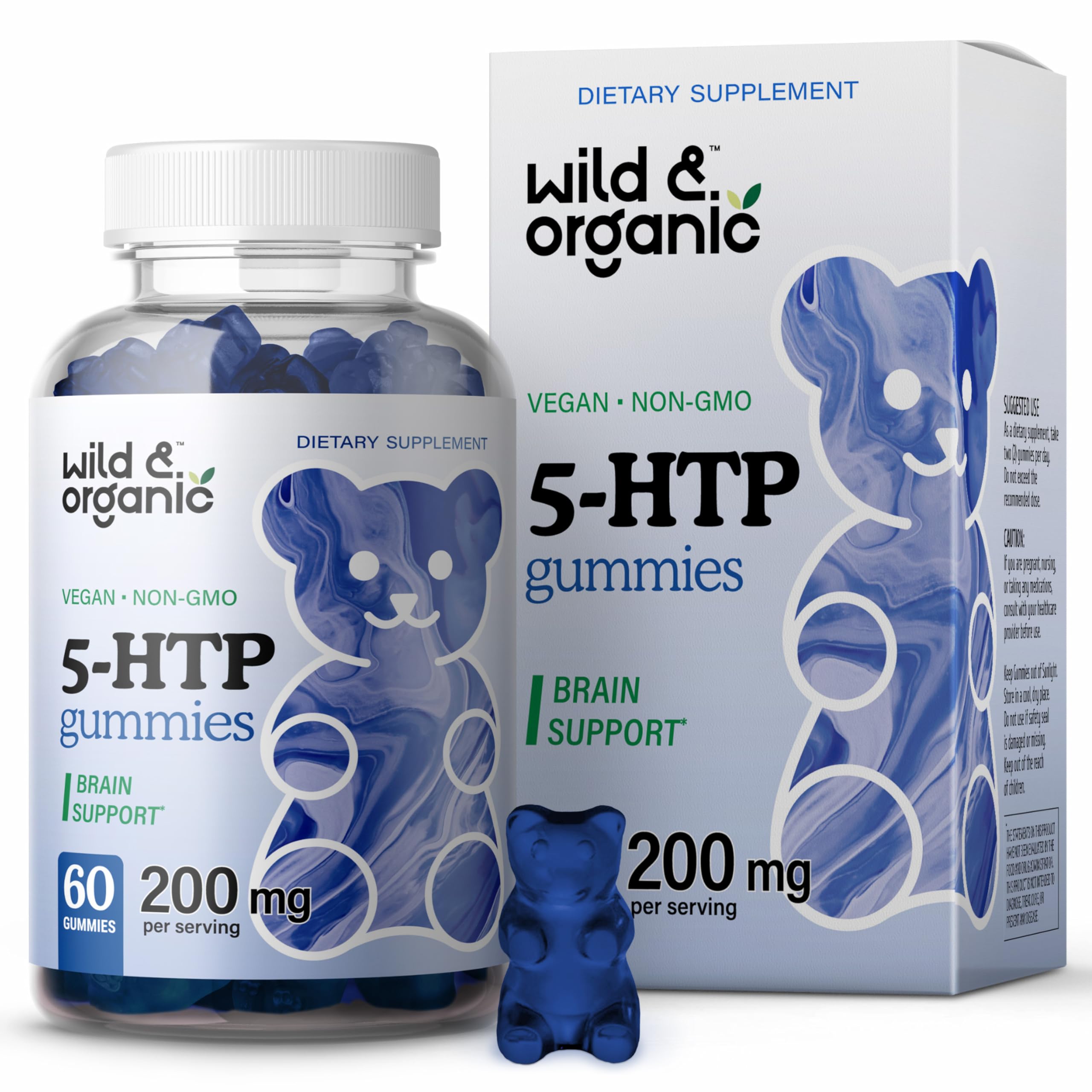 Front view of Wild & Organic 5-HTP Mood Gummies bottle