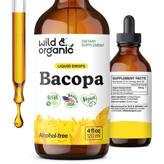 Wild & Organic Bacopa Liquid Drops bottle front view