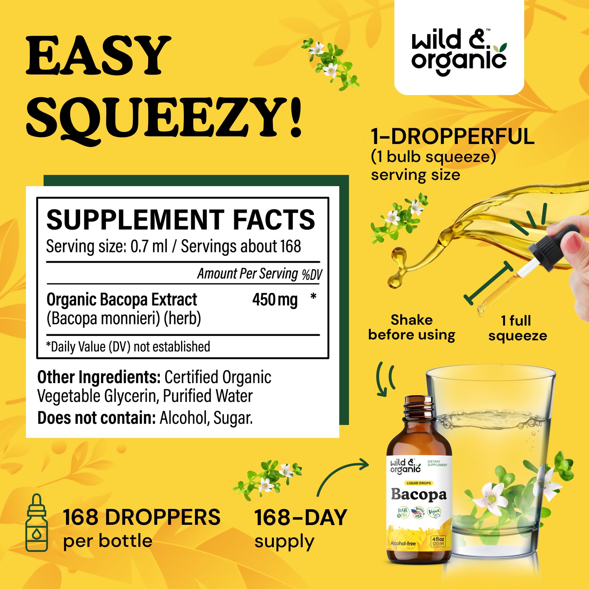 Dropper dispensing bacopa tincture