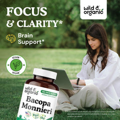 Close-up of Bacopa Monnieri 600 mg capsules in bottle