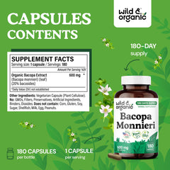 Plant-based vegan capsule with Bacopa Monnieri for brain support