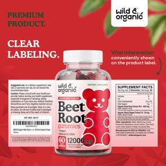 Packaged Beet Root Gummies on wood surface