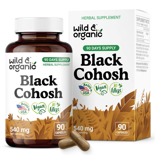 Bottle of Wild & Organic Black Cohosh 540 mg capsules — hero image
