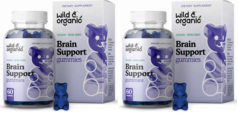 Wild & Organic Brain Support Gummies bottle front - Pack 2