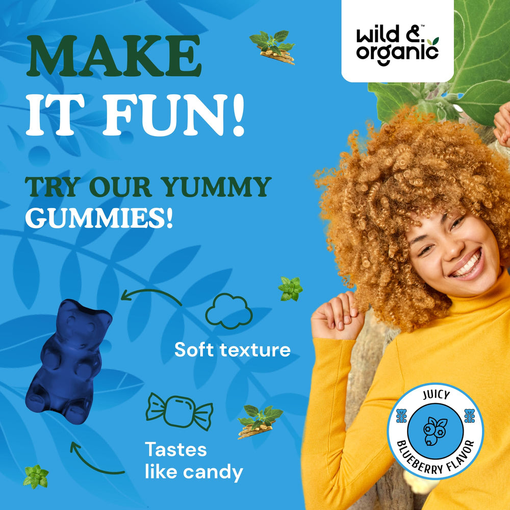 Blueberry-flavored Wild & Organic Calm & Mood Gummies