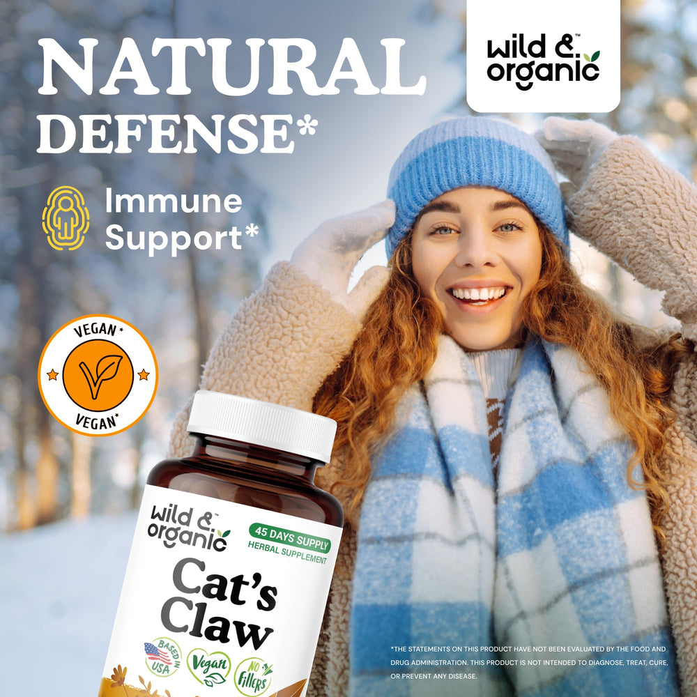 Cat's Claw herbal capsules close-up label