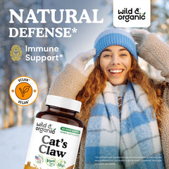 Cat's Claw herbal capsules close-up label