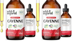 Front view of Wild & Organic Cayenne Pepper Tincture Pack of 2