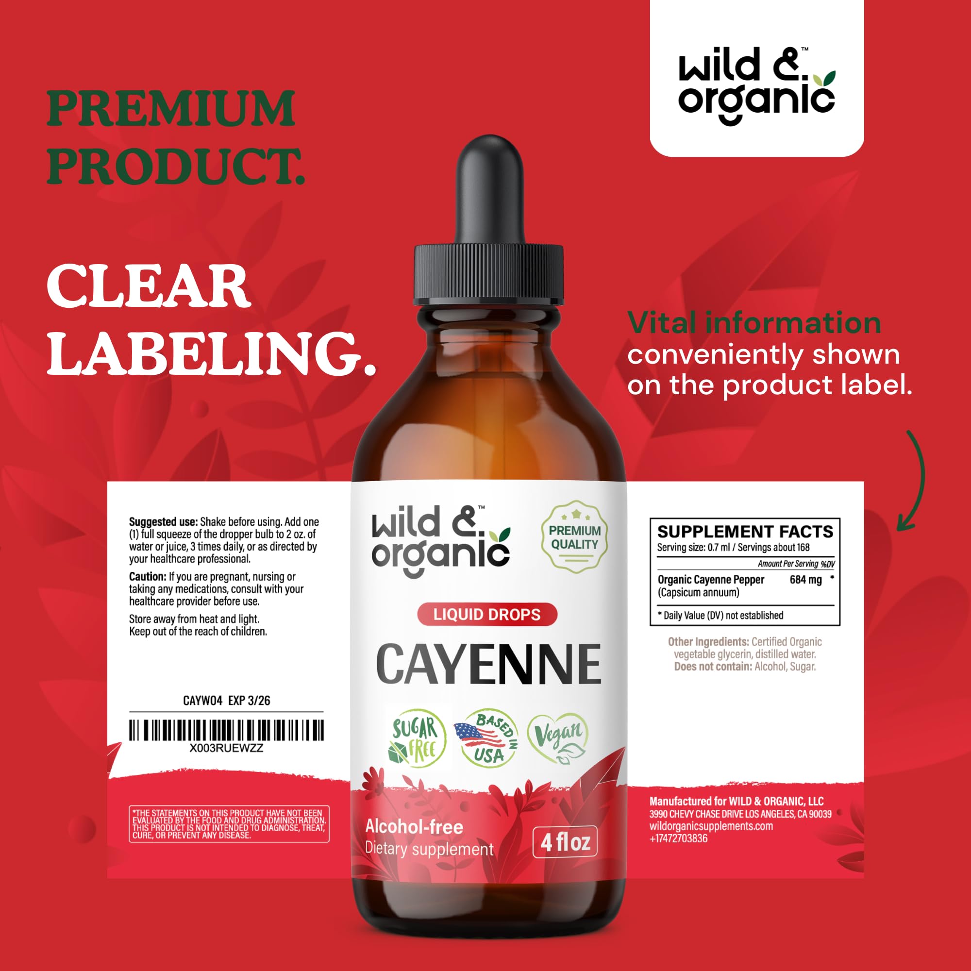 Usage and serving guidance for cayenne tincture