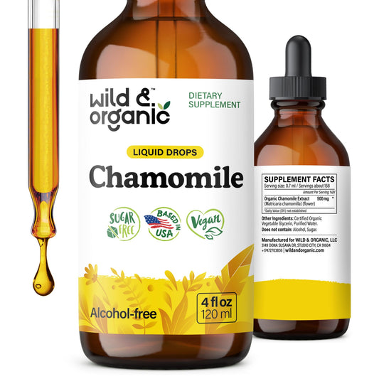 Wild & Organic Chamomile Tincture bottle, 4 oz
