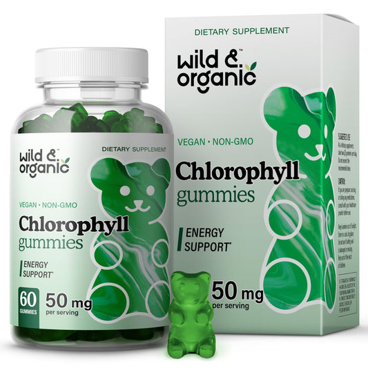 Bottle of Wild & Organic Chlorophyll Gummies 50mg