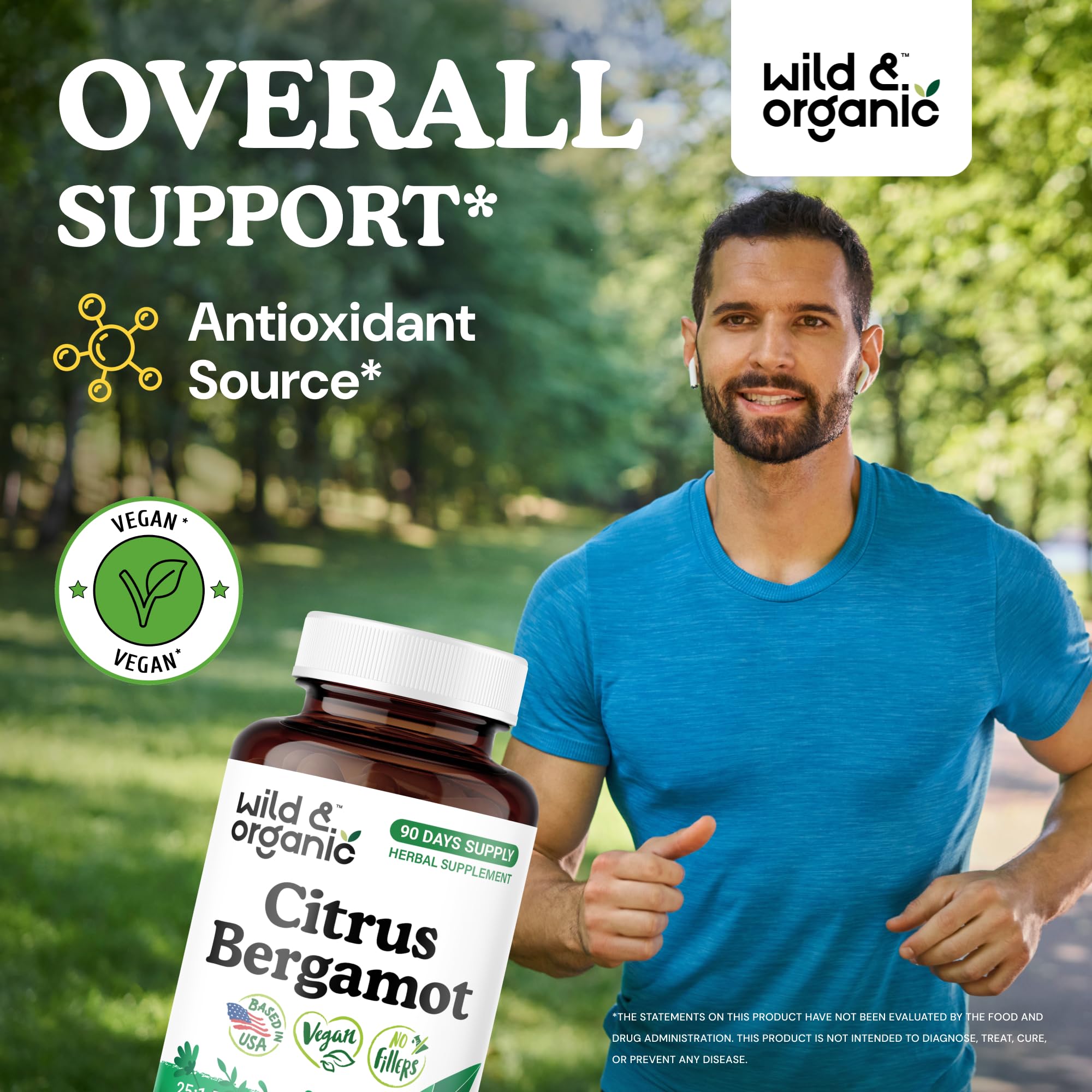 Close-up of Citrus Bergamot Capsules bottle label
