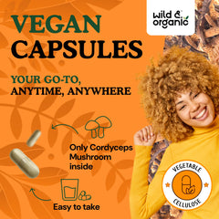 Ingredient list highlighting vegan and non-GMO formula