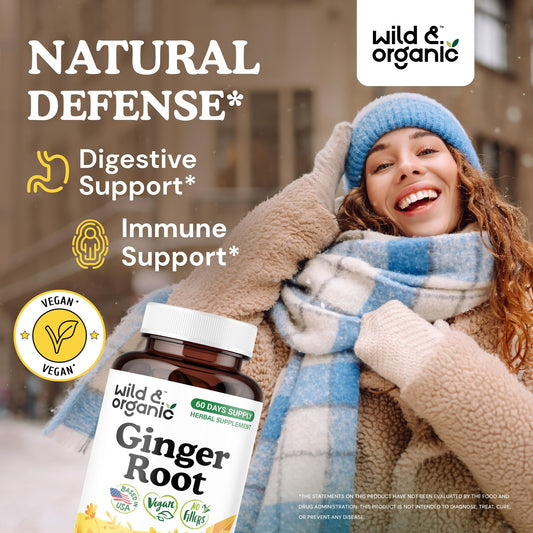 Close-up of Ginger Root Capsules showing 1200 mg dose