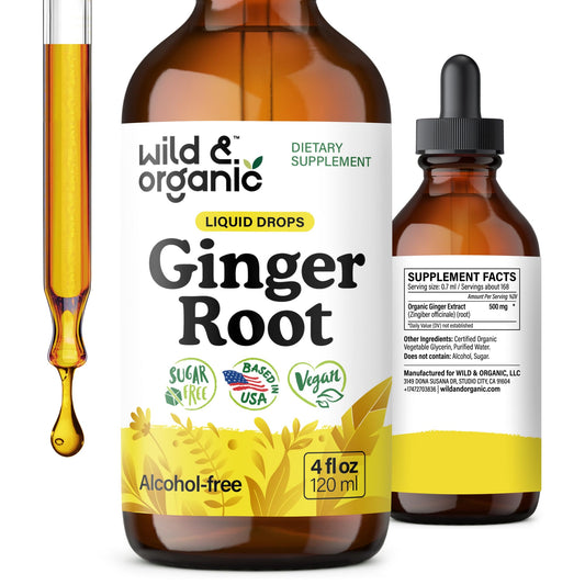 4 oz bottle of Wild & Organic Ginger Root Extract Drops