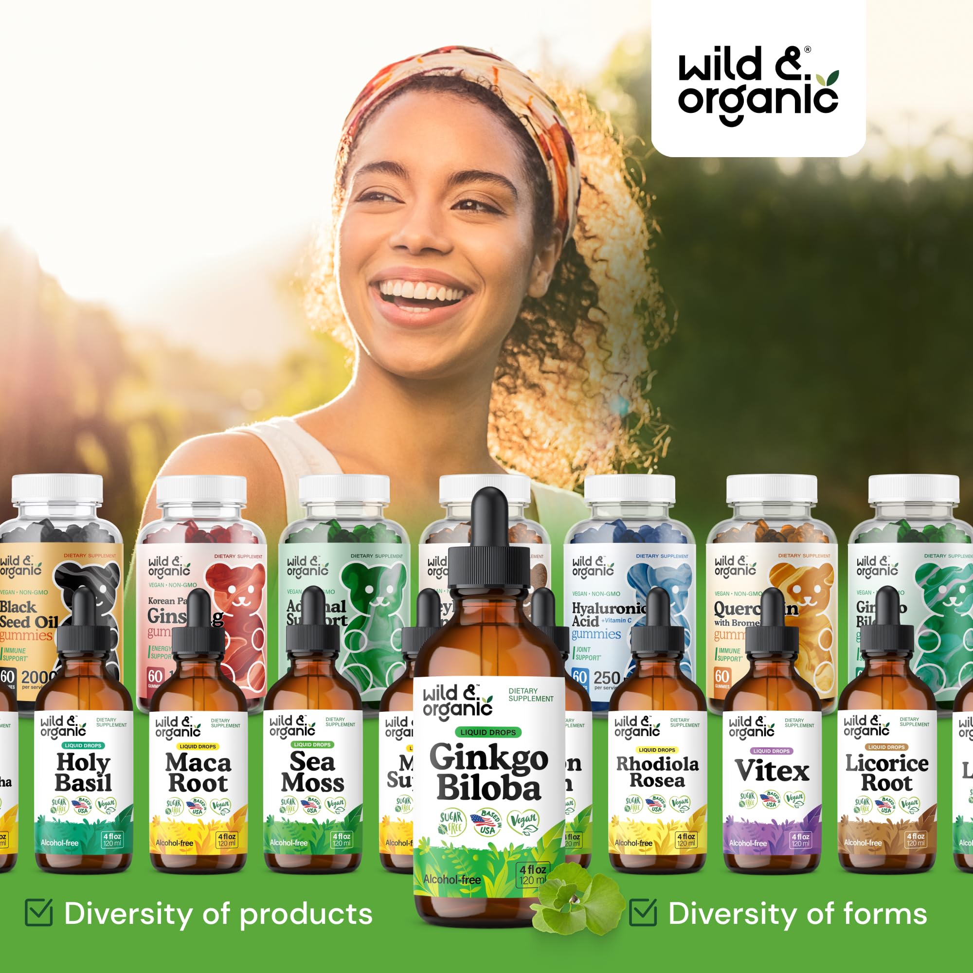 Ginkgo biloba liquid extract in glycerin-based tincture