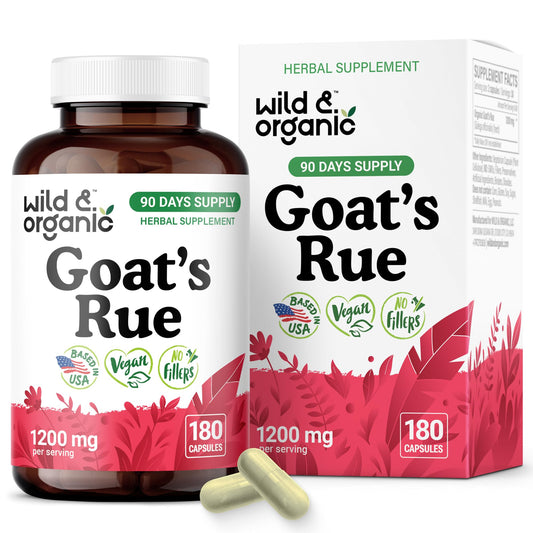 Bottle of Wild & Organic Goat's Rue capsules 1200 mg