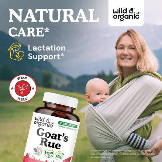 Bottle of Wild & Organic Goats Rue Capsules 1200 mg