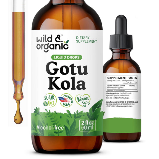 Wild & Organic Gotu Kola tincture bottle 2oz
