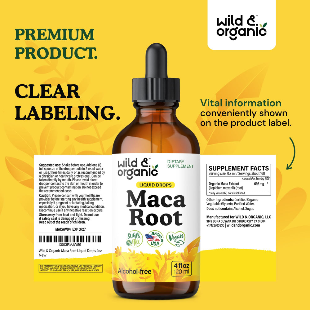 Serving dropper dispensing maca tincture