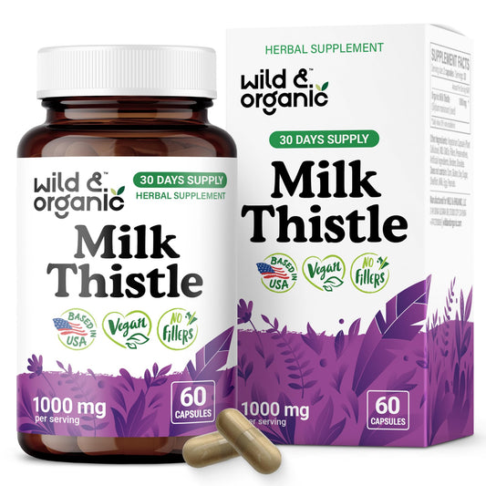 Wild & Organic Milk Thistle 1000mg bottle packaging