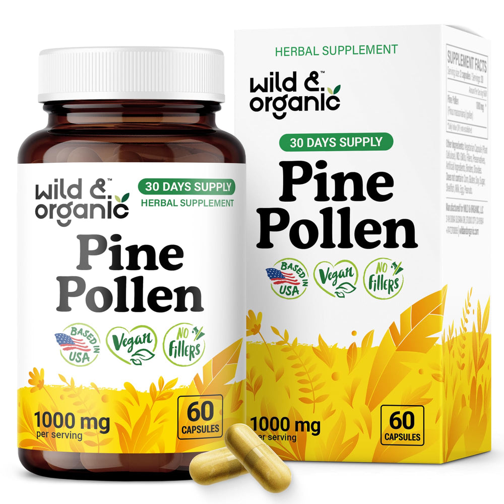 Wild & Organic Pine Pollen for Men capsules bottle
