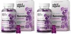 Front view of Wild & Organic Resveratrol Gummies 1000mg Pack of 2