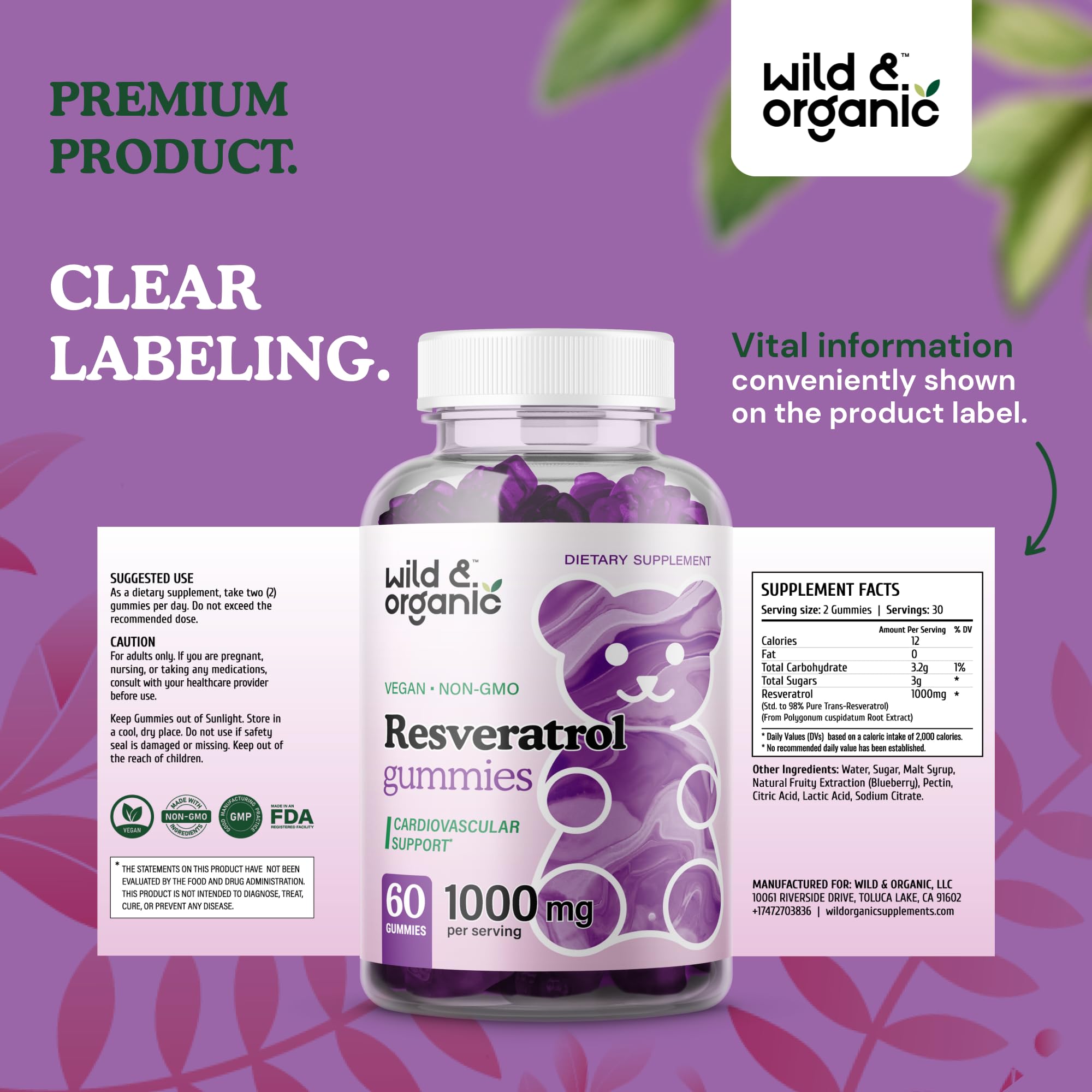 Ingredients and vegan-friendly label close-up