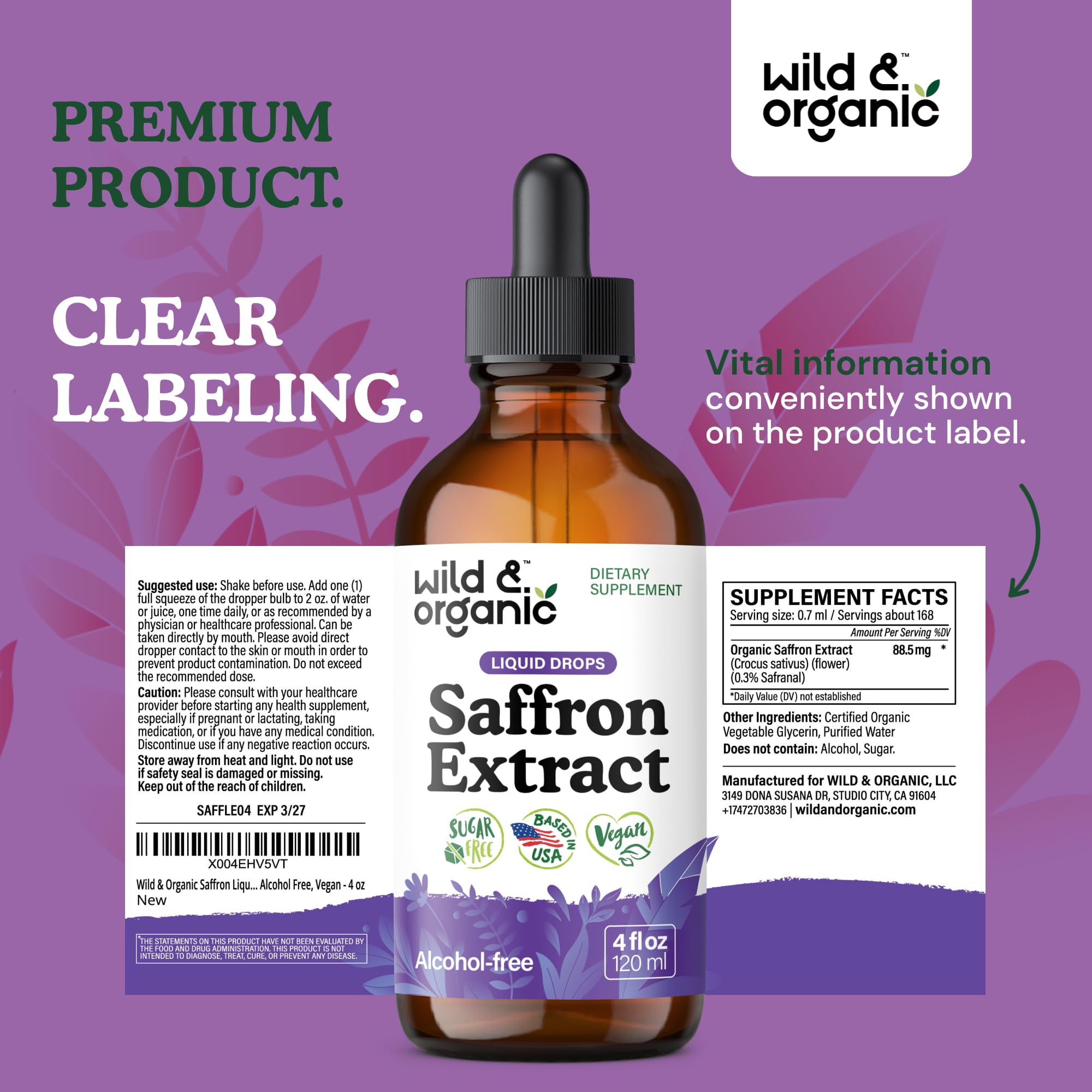 Serving suggestion: saffron tincture in a glass