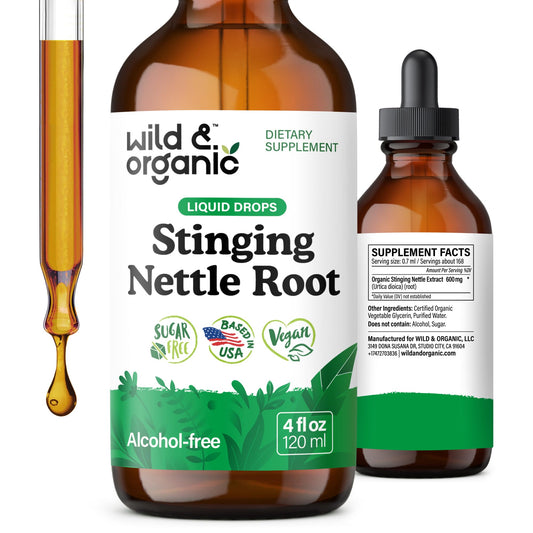 Wild Organic Stinging Nettle tincture 4 oz bottle