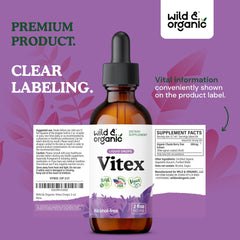 Wild & Organic Vitex tincture drops added to tea for a gentle daily ritual.