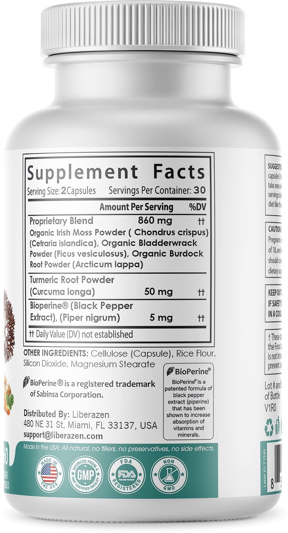 Wildcrafted seamoss blend capsules 60-count