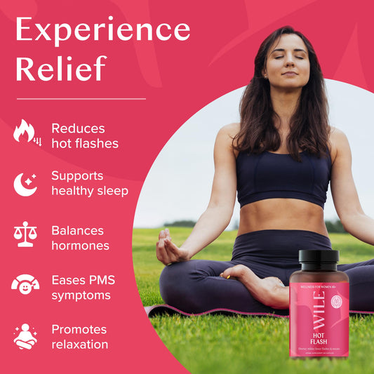 WILE capsules close-up highlights plant-based perimenopause support
