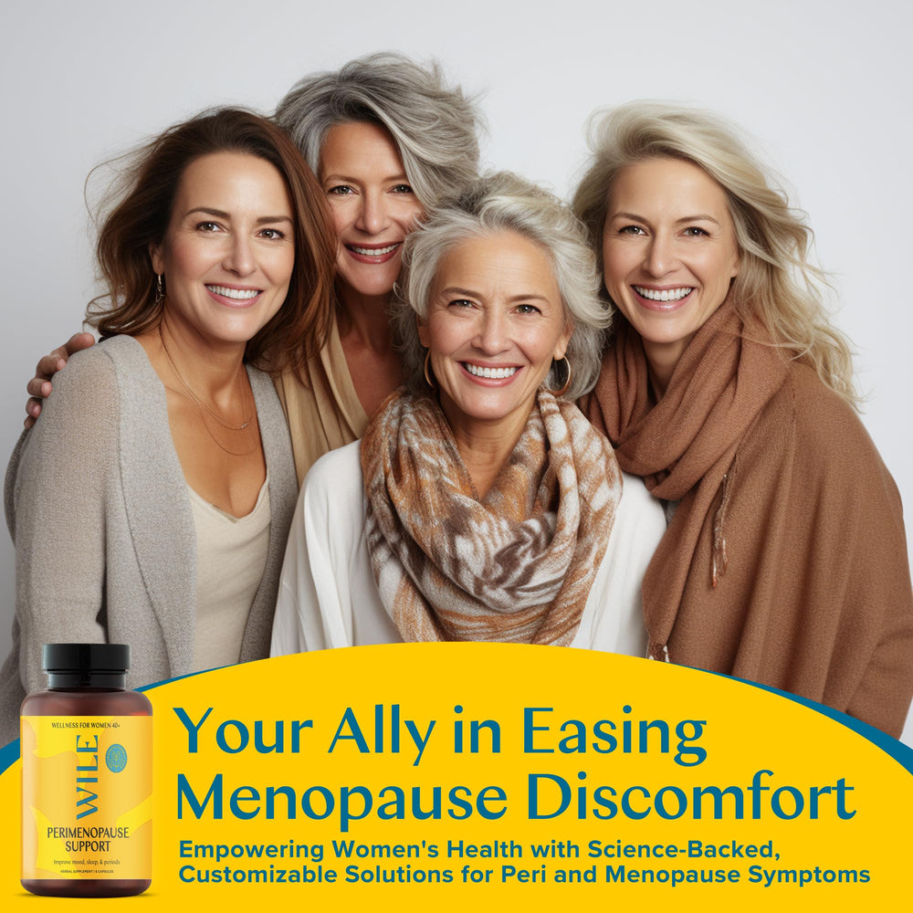 WILE capsules in hand illustrate daily-use ritual for stress and mood balance.