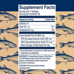 Close-up of mini easy-swallow fish oil softgels