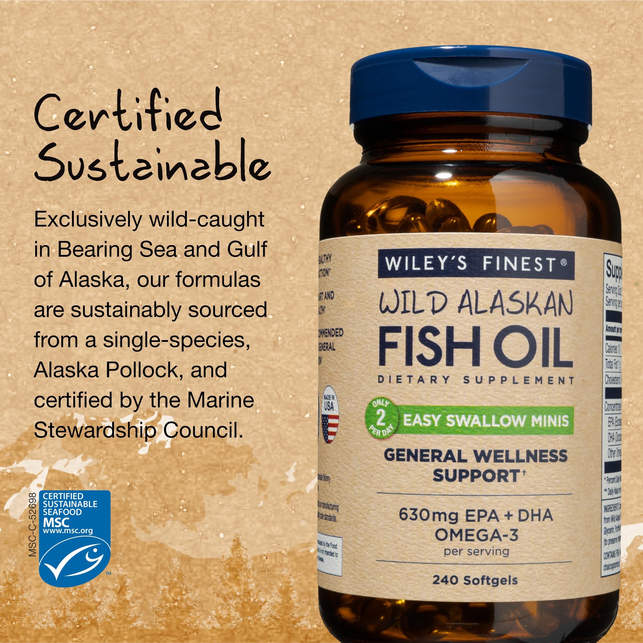 Wild Alaskan Pollock origin and MSC certification
