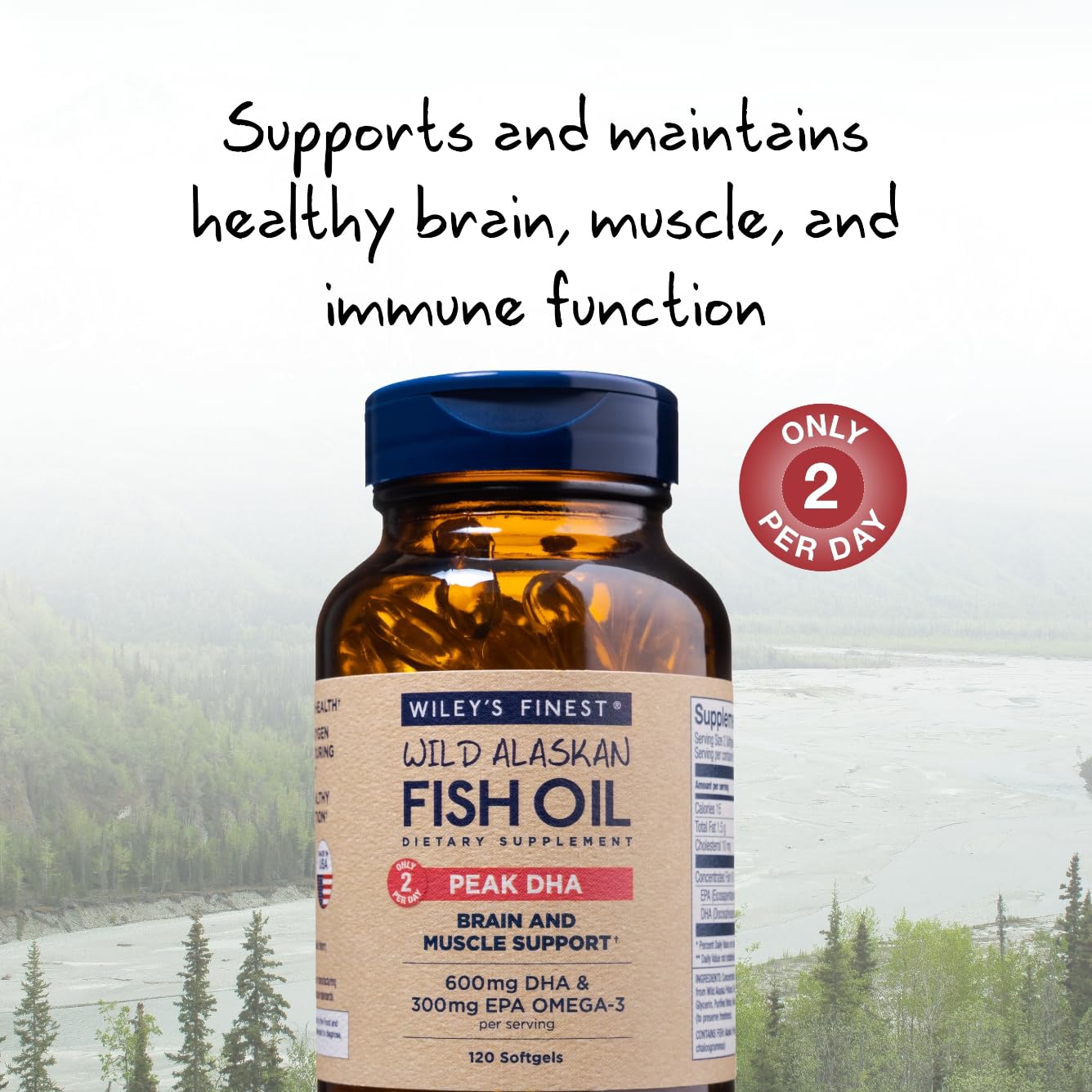 Close-up of wild Alaskan Pollock omega-3 softgels