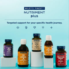 Daily dosing graphic shows two softgels for balanced omega-7 and eye-support nutrients.
