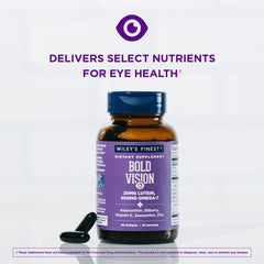 Label detail image showcases 20 mg lutein and other ingredients for eye tissue nourishment.