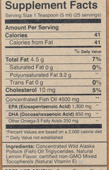 Lemon-flavored omega-3 liquid supplement