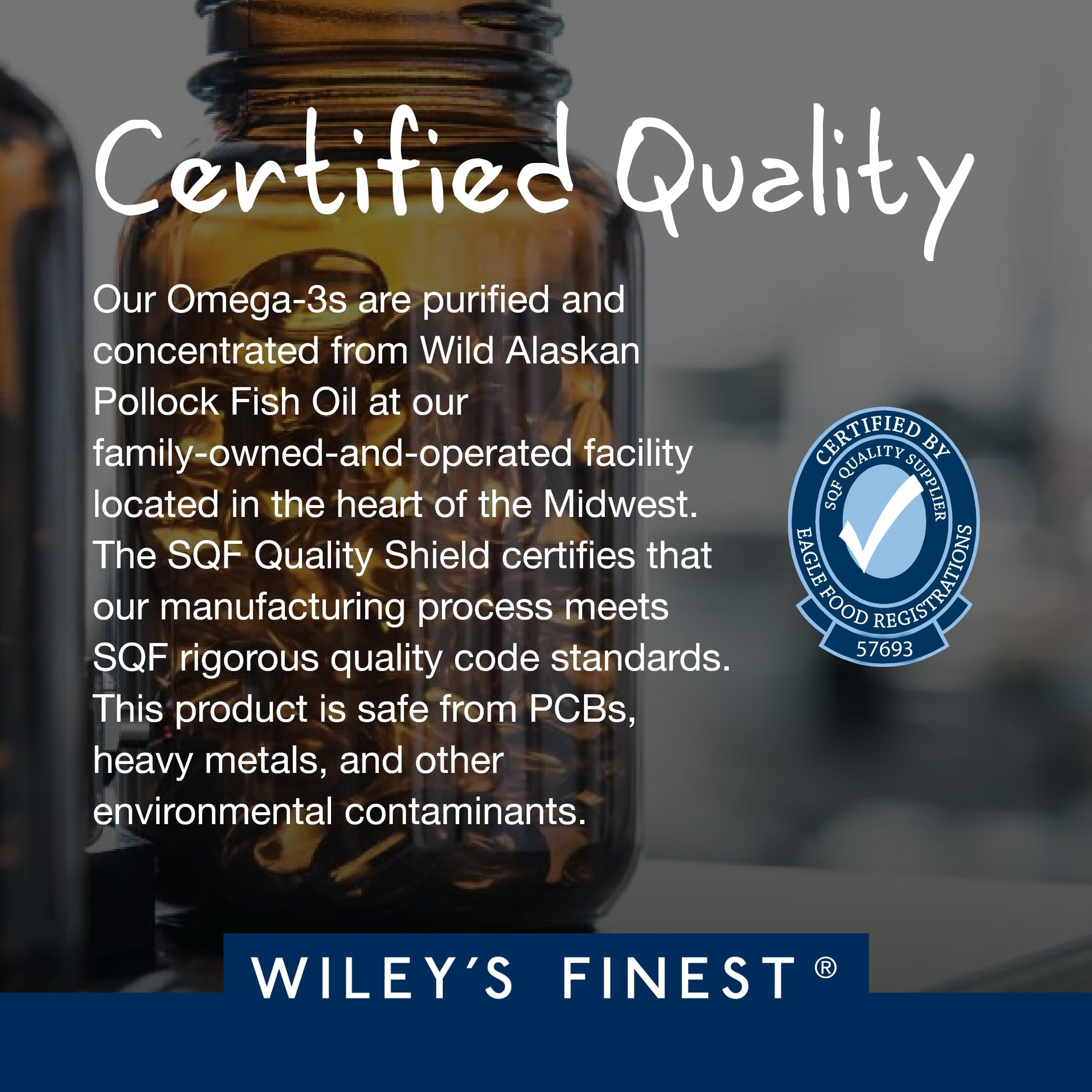 Wiley's Finest Peak EPA third-party testing badge conveys purity and safety verification.