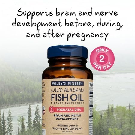 Two softgels shown delivering 900mg omega-3 daily.