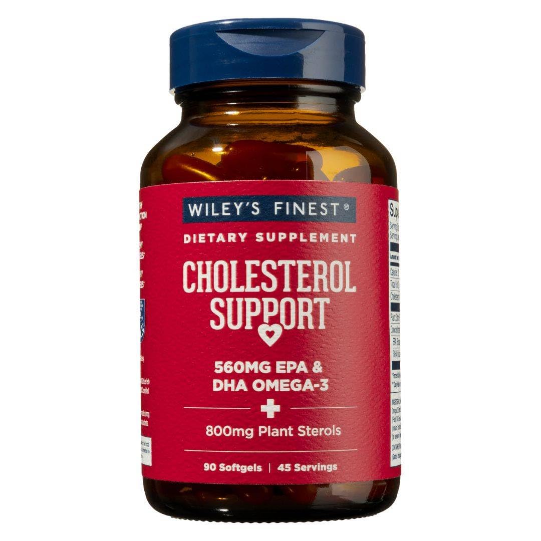 Front view of Wiley's Finest Wild Alaskan Fish Oil bottle - 90 softgels