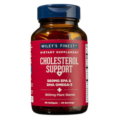 Front view of Wiley's Finest Wild Alaskan Fish Oil bottle - 90 softgels